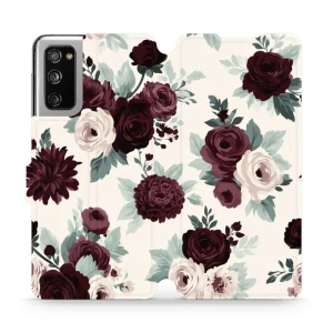 Etui z klapką do Galaxy S20 FE 5G / 4G, Mobiwear Book, róże z szałwią na kremie