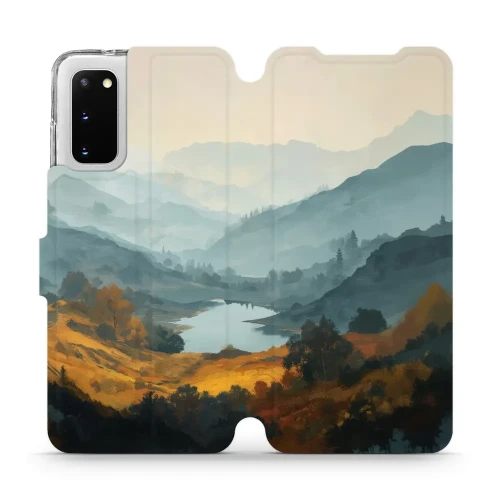 Etui z klapką do Galaxy S20, Mobiwear Book, jezioro w dolinie