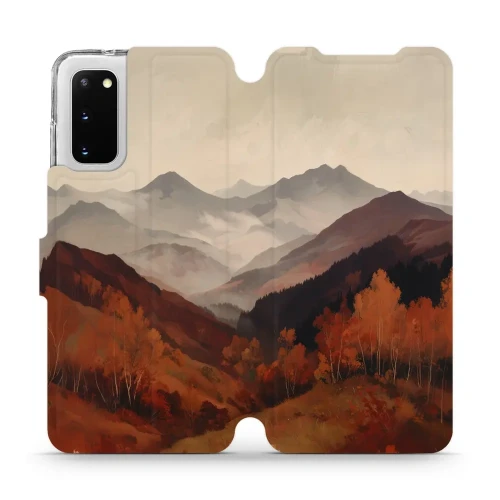 Etui z klapką do Galaxy S20, Mobiwear Book, mglista dolina w górach