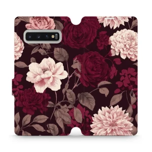 Etui z klapką do Galaxy S10 Plus, Mobiwear Book, wino i dalie