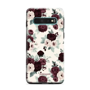 Etui ochronne do Galaxy S10 Plus, Mobiwear Elite Pro, róże z szałwią na kremie