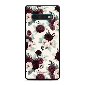 Etui ochronne do Galaxy S10 Plus, Mobiwear Glossy Case, róże z szałwią na kremie