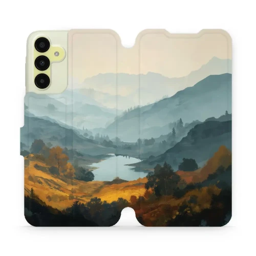 Etui z klapką do Galaxy M15 5G, Mobiwear Book, jezioro w dolinie