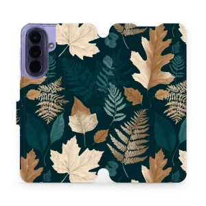 Etui z klapką do Galaxy A57 5G, Mobiwear Book, zielnik z liści i paproci