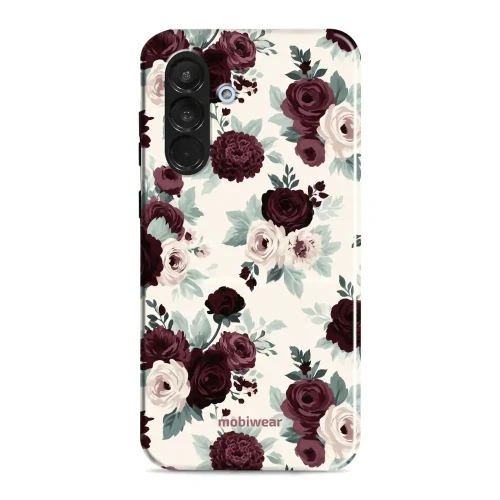 Etui ochronne do Galaxy A56 5G, Mobiwear Elite Pro, róże z szałwią na kremie