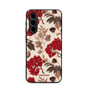 Etui ochronne do Galaxy A56 5G, Mobiwear Glossy Case, jarzębina na ecru