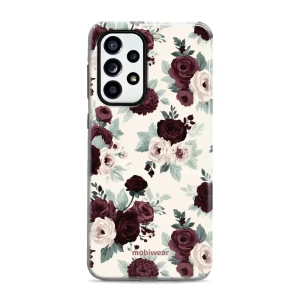 Etui ochronne do Galaxy A52 5G / 4G, Mobiwear Elite Pro, róże z szałwią na kremie