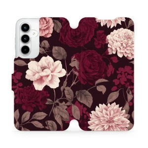 Etui z klapką do Galaxy A35 5G, Mobiwear Book, wino i dalie