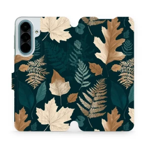 Etui z klapką do Galaxy A27 5G, Mobiwear Book, zielnik z liści i paproci