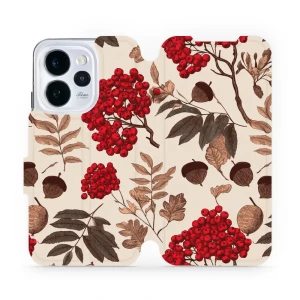 Etui z klapką do OPPO Reno15 Pro, Mobiwear Book, jarzębina na ecru