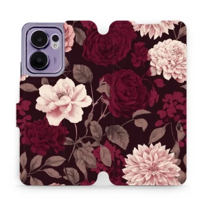 Etui z klapką do OPPO Reno13 F, Mobiwear Book, wino i dalie