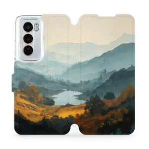 Etui z klapką do OPPO Reno12 Pro, Mobiwear Book, jezioro w dolinie