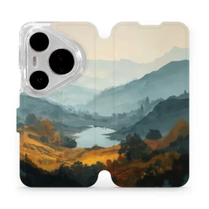 Etui z klapką do Huawei Pura 80 Pro, Mobiwear Book, jezioro w dolinie