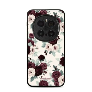 Etui ochronne do HONOR Magic7 Pro, Mobiwear Glossy Case, róże z szałwią na kremie