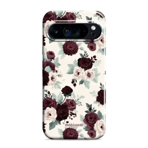 Etui ochronne do Google Pixel 9 Pro XL, Mobiwear Elite Pro, róże z szałwią na kremie