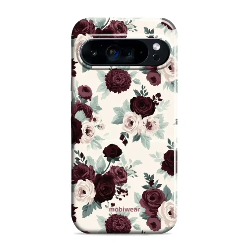 Etui ochronne do Google Pixel 9 Pro XL, Mobiwear Elite Pro, róże z szałwią na kremie