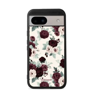 Etui ochronne do Google Pixel 8a, Mobiwear Glossy Case, róże z szałwią na kremie