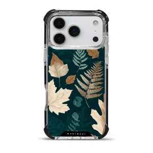 Etui ochronne do iPhone 17 Pro Max do MagSafe, Mobiwear Elite Bumper, zielnik z liści i paproci