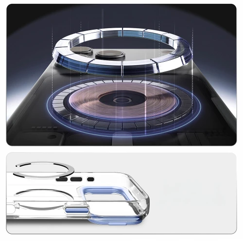 Etui Spigen Ultra Hybrid Optik S Mag do MagSafe do iPhone 18 Pro Max / 17 Pro Max, przezroczysto-niebieskie (5/12)