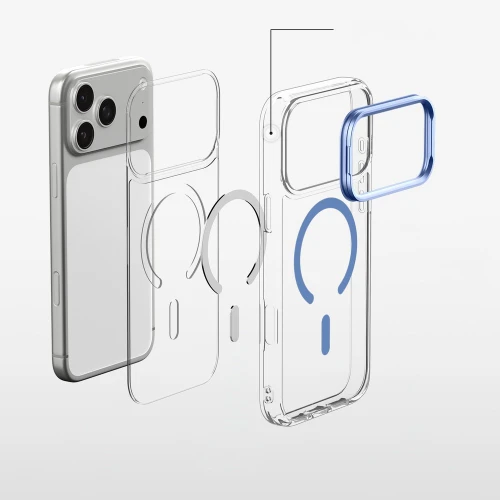 Etui Spigen Ultra Hybrid Optik S Mag do MagSafe do iPhone 18 Pro Max / 17 Pro Max, przezroczysto-niebieskie (9/12)