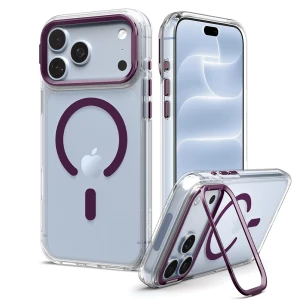 Etui Spigen Ultra Hybrid Optik S Mag do MagSafe do iPhone 18 Pro Max / 17 Pro Max, przezroczysto-fioletowe