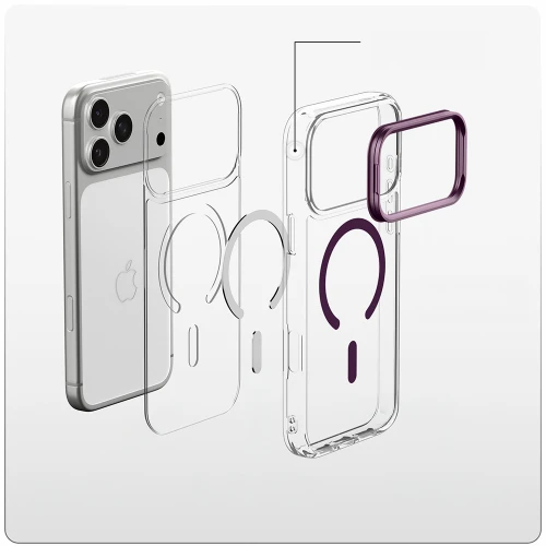 Etui Spigen Ultra Hybrid Optik S Mag do MagSafe do iPhone 18 Pro Max / 17 Pro Max, przezroczysto-fioletowe (9/12)