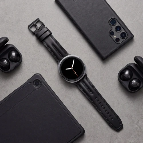 Pasek Tech Protect Leatherfit Craft do Galaxy Watch 9 44mm / 40mm / 8 44mm / 8 40mm / 8 Classic, czarny (6/8)