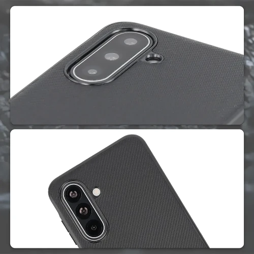 Etui ze smyczką na nadgarstek i pierścieniem magnetycznym Bizon Case CarbO do Galaxy A18 4G/5G / A17 4G/5G, czarne (3/6)