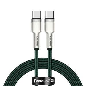 Kabel Baseus Cafule 100W 5A USB-C do USB-C 2m, zielony