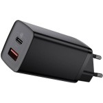 Ładowarka sieciowa Baseus GaN2 Lite, 1xUSB-A, 1xUSB-C, 65W, PD  3.0, QC 4.0+, czarna