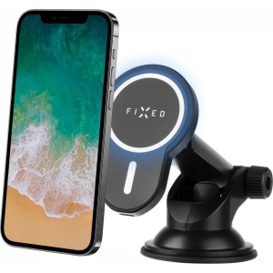 Uchwyt samochodowy magnetyczny z ładowaniem Qi Fixed MagClick XL 7,5W/ 15W do iPhone z MagSafe, czarny