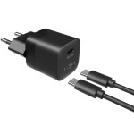 Ładowarka sieciowa Fixed Mini PD Travel Charger USB-C + kabel USB-C, 30 W, czarna