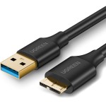 Kabel do przesyłania danych Ugreen USB-A 3.0 - Micro USB-B SuperSpeed 5Gbps, 1 m, czarny 