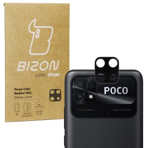 Szkło na aparat Bizon Glass Silk Lens dla Poco C40 / Redmi 10C, 2 sztuki