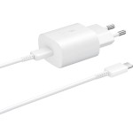 Ładowarka sieciowa USB-C PD 25W, Samsung Travel Adapter, kabel USB-C, biała