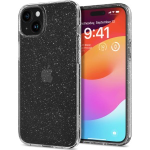 Etui Spigen Liquid Crystal do iPhone 15 Plus, przezroczyste z brokatem