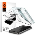 Szkło do etui + Aplikator Spigen Glas.tR EZ Fit FC 2-Pack do iPhone 15 Pro Max, z czarną ramką