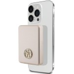 Guess Powerbank 15W 5000mAh MagSafe 4G Strassed Metal Logo + kabel, złoty