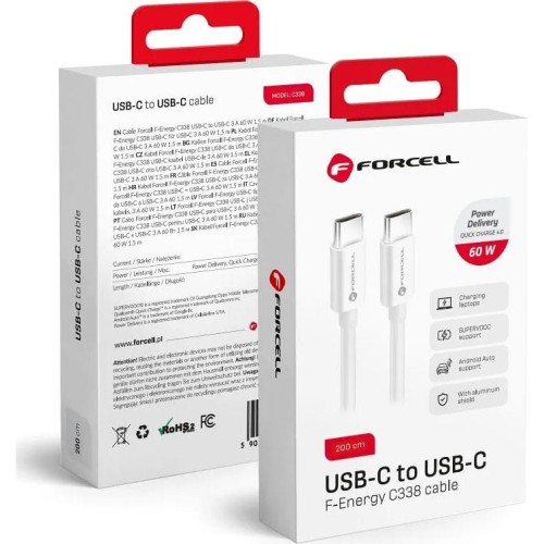 forcell-cabel-usb-c-do usb-c-qc-3a-20v-pd60w-c338-2m-white-01.jpg