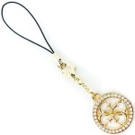 Zawieszka / breloczek Guess GUCPM4DRD Phone Strap 4G Rhinestone Charm, złota