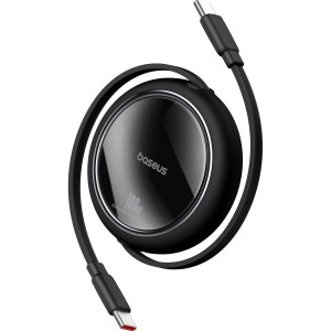 Kabel wysuwany Baseus Free2Draw Mini USB-C do USB-C, 100W, 1m, czarny