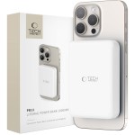 Powerbank z ładowaniem indukcyjnym 10000mAh 15W + kabel USB-C 0.5m, Tech-Protect PB11 Lifemag, biały