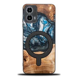 Drewniane etui do Motorola Moto G34 5G, Bewood Unique Planets Ziemia do MagSafe