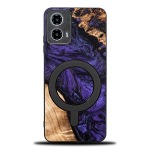 Drewniane etui do Motorola Moto G34 5G, Bewood Unique Violet do MagSafe