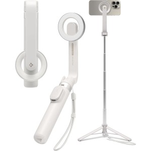 Uchwyt, kijek, statyw Spigen S571W MagSafe Bluetooth Selfie Stick Tripod, beżowy