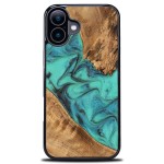 Drewniane etui do iPhone 16, Bewood Unique Turquoise