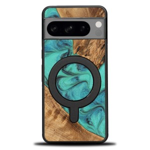 Drewniane etui do Google Pixel 8 Pro, Bewood Unique Turquoise do MagSafe