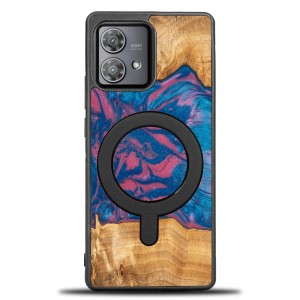 Drewniane etui do Motorola Edge 40 Neo, Bewood Unique Neons Vegas do MagSafe