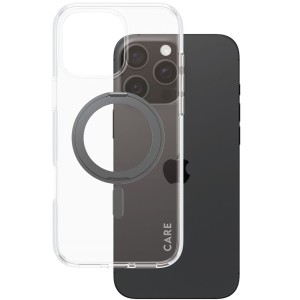 Etui CARE by PanzerGlass Kickstand Case do MagSafe do iPhone 16 Pro Max, przezroczysto-czarne