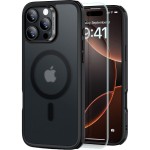 Zestaw Etui + Szkło hartowane, ESR Classic Hybrid HaloLock, Tempered Glass do iPhone 16 Pro Max do MagSafe, półprzezroczysto-czarne